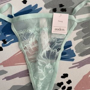 Teal lace thong
